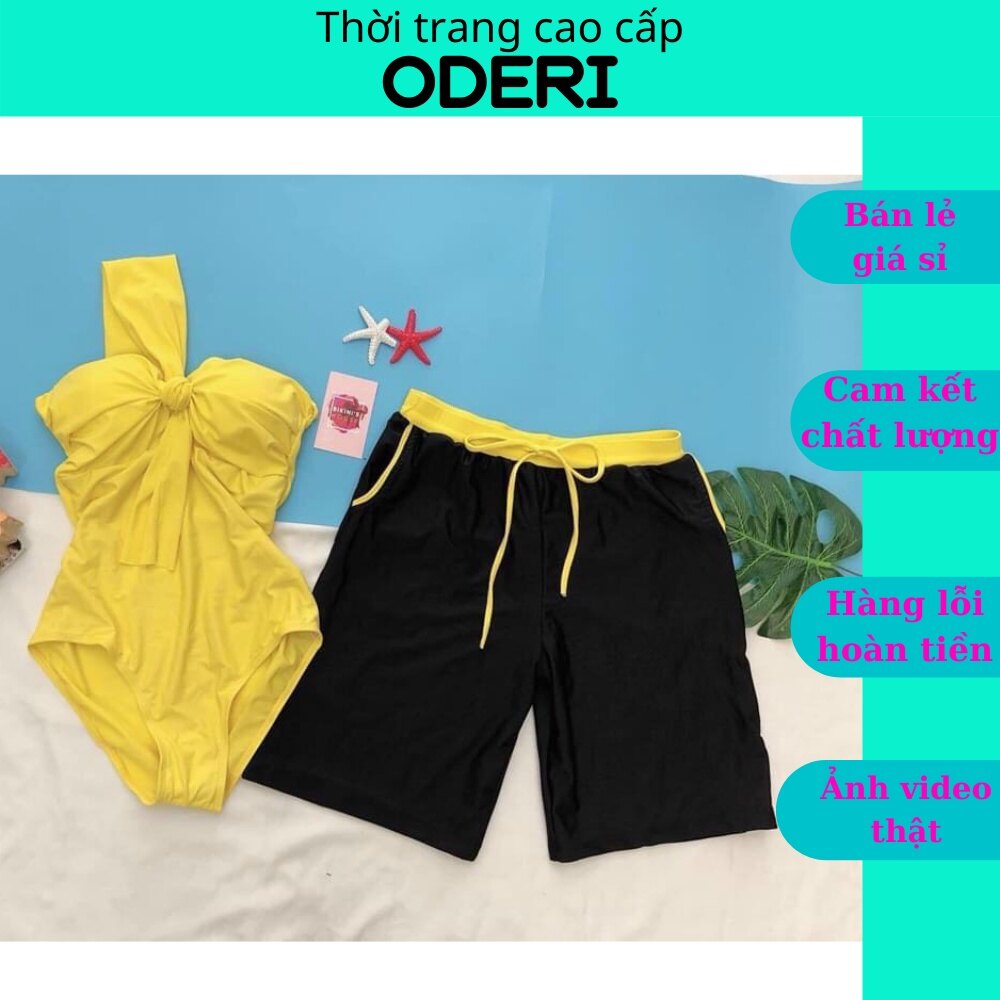 [HCM]Bikini Couple Đôi Nam Nữ Liền Thân Vàng Nơ To Đi Biển Rẻ Đẹp ODERI50