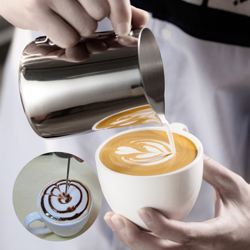 Bình tạo bọt sữa bằng thép không gỉ 304 bình sữa 350 ml bình sữa bằng thép không gỉ bình tạo bọt bình sữa cho máy pha cà phê, cân và bút latte nghệ thuật