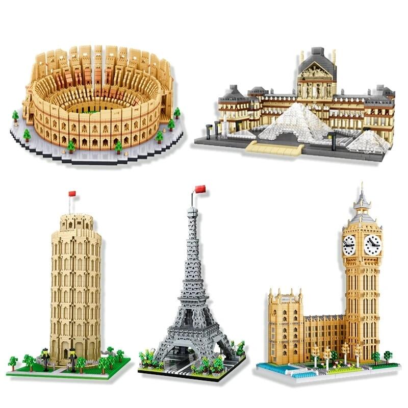 3585Pcs World Architecture Model Building Blocks Paris Eiffel Tower Diamond Micro Construction Bricks DIY Toys For Children Gift