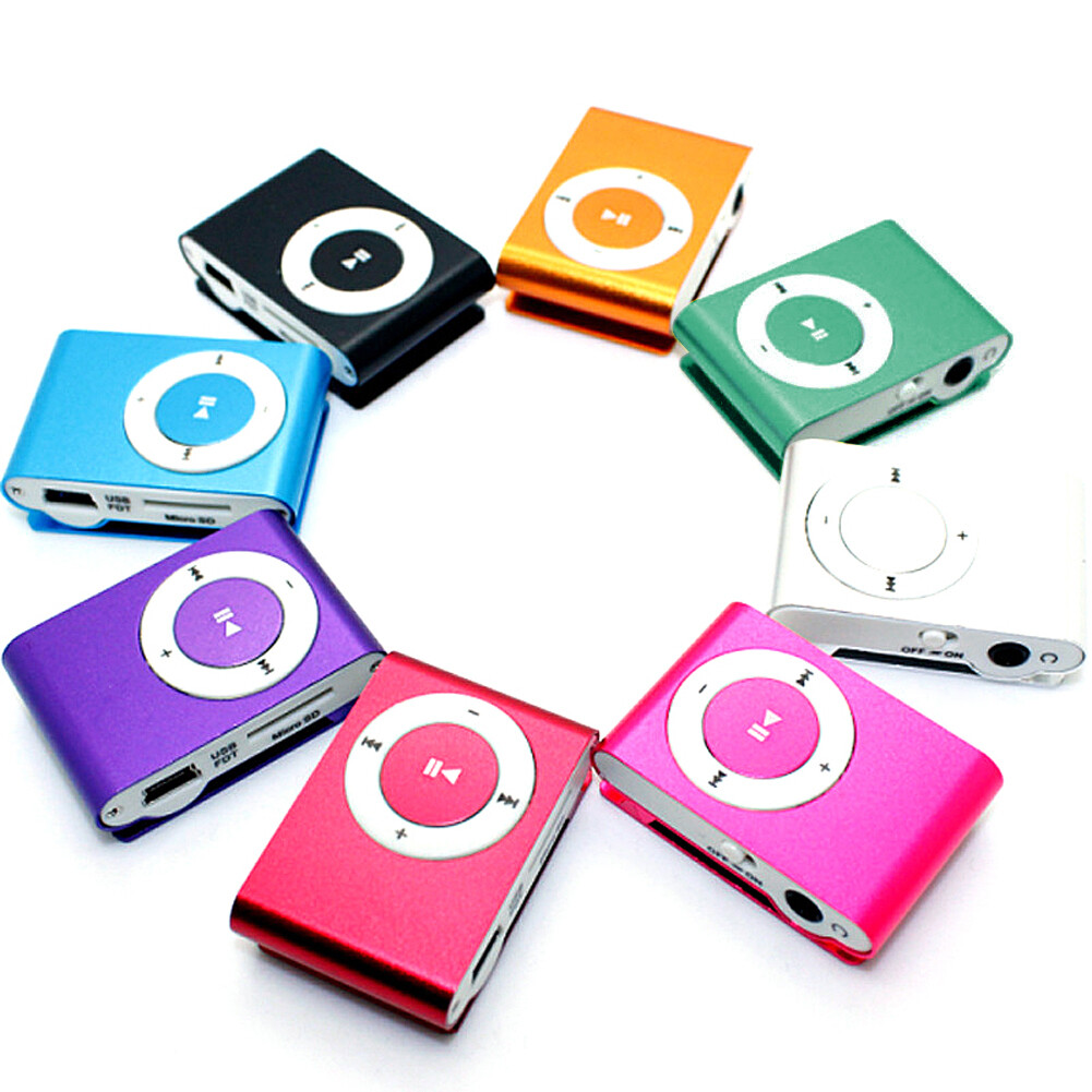 Máy nghe nhạc mp3 máy nghe nhạc mp3 mini dễ thương thẻ kẹp kim loại