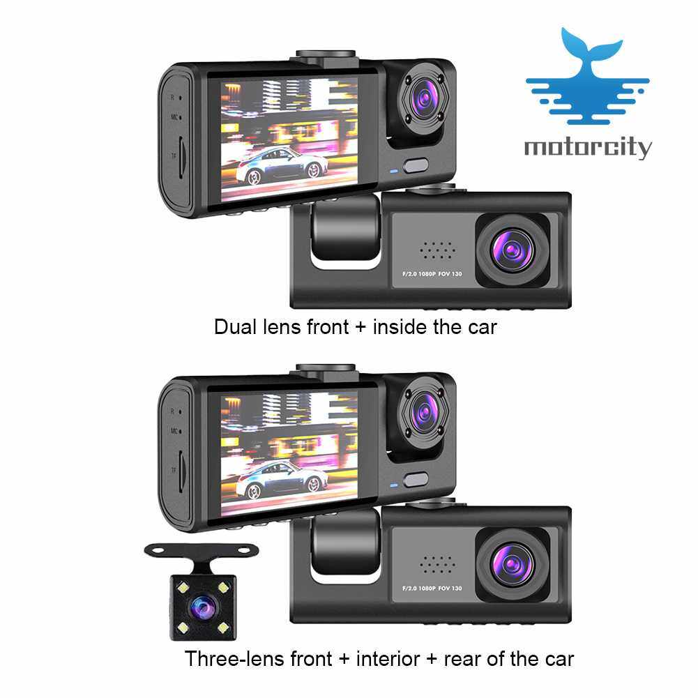 3 ống kính Dash Cam HD 1080P Máy ghi dữ liệu ô tô màn hình đỗ xe ghi xe