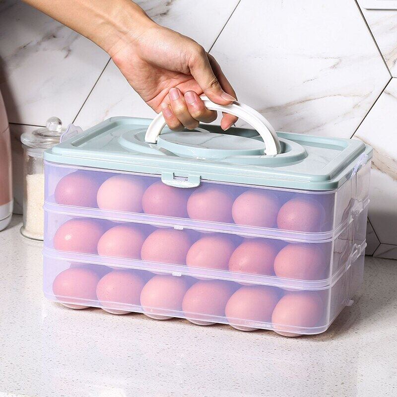 Egg Storage Box Refrigerator Egg Fresh Box Fridge Organizer Transparent