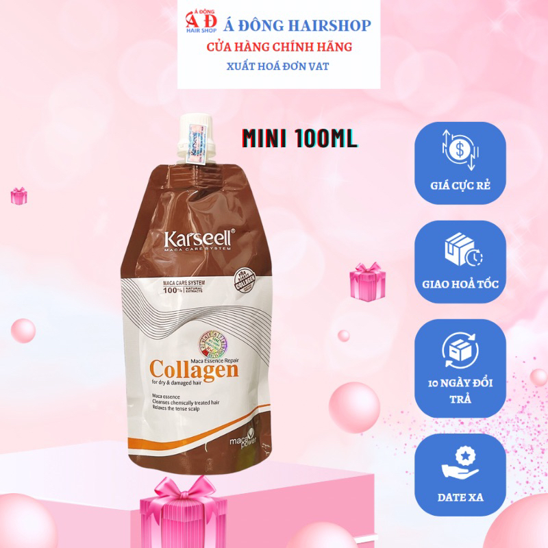 Gói hấp ủ karseell collagen phục hồi mềm mượt tóc mini 100ml