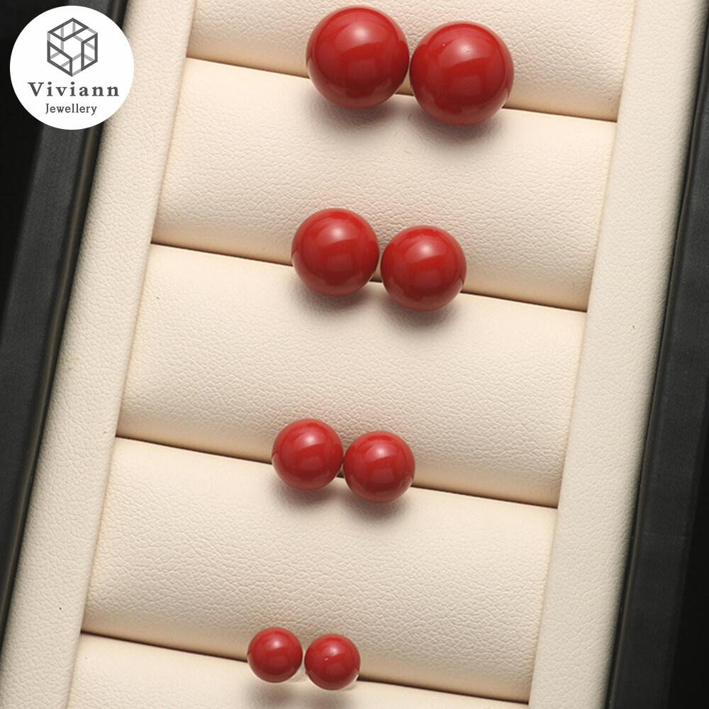 Viviann 1 Cặp Bông Tai Dạng Hạt Ngọc Trai Vỏ Sò Nam Biển Thời Trang 6-12Mm Dành Cho Nữ Bông Tai Màu Đỏ Hoa Anh Đào Ngọc Trai Quà Tặng Trang Sức Giáng Sinh Cho Nữ Bông Tai Ngọc Trai Mẹ Tự Nhiên