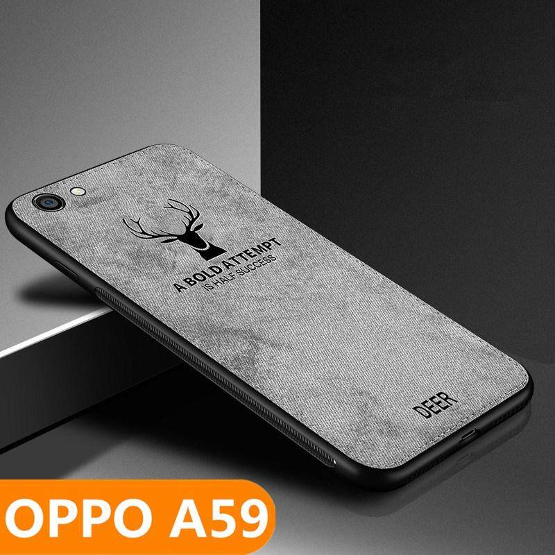 Zeallionสำหรับ [OPPO A59/F1s] Vintage Deer ผ้าใบนิ่มทอ Elk รูปแบบเคสหลัง