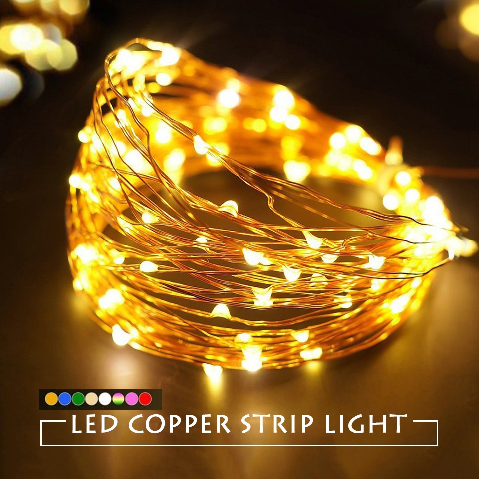 2/3/5/10M Colorful Battery Powered Firefly Bunch Lights Copper Wire Lights Fairy String Lights Christmas Tree LED String Lights Cafe Christmas Wedding Party Decoration