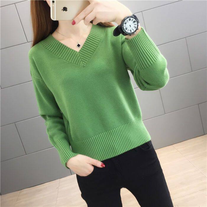 Áo len nữ mới áo len cổ lọ dáng rộng áo dệt kim