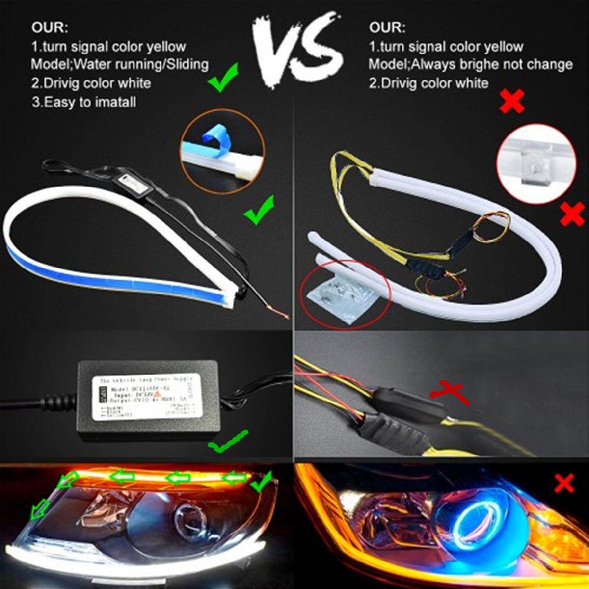 Generic 45cm LED Headlight Slim Strip Light Daytime Running Sequential