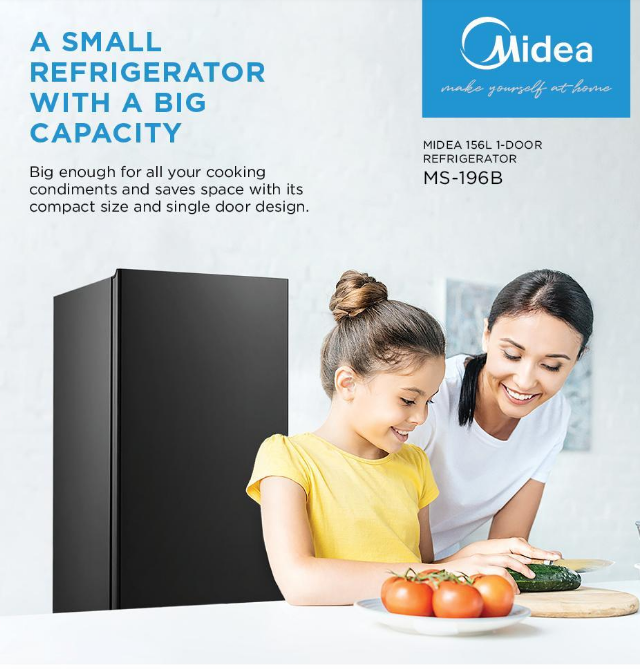 Midea Ms 196b 156l Single 1 Door Refrigerator Dinor Kempas Jaya
