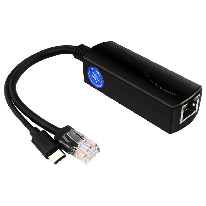 Bộ chia poe usb-c 5v bộ chuyển đổi poe thành usb-c chủ động tương thích ieee 802.3af cho camera an ninh wifi raspberry pi 4 ip