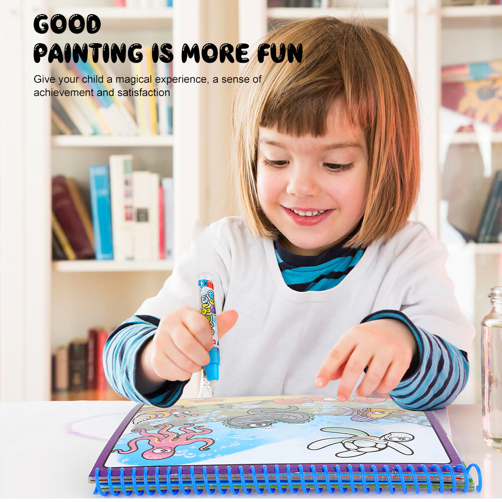 ของขวัญวันเกิดของเล่นเพื่อการเรียนรู้ของเด็ก,แผ่นกระดาษระบายสีสมุดวาดภาพสีน้ำมหัศจรรย์