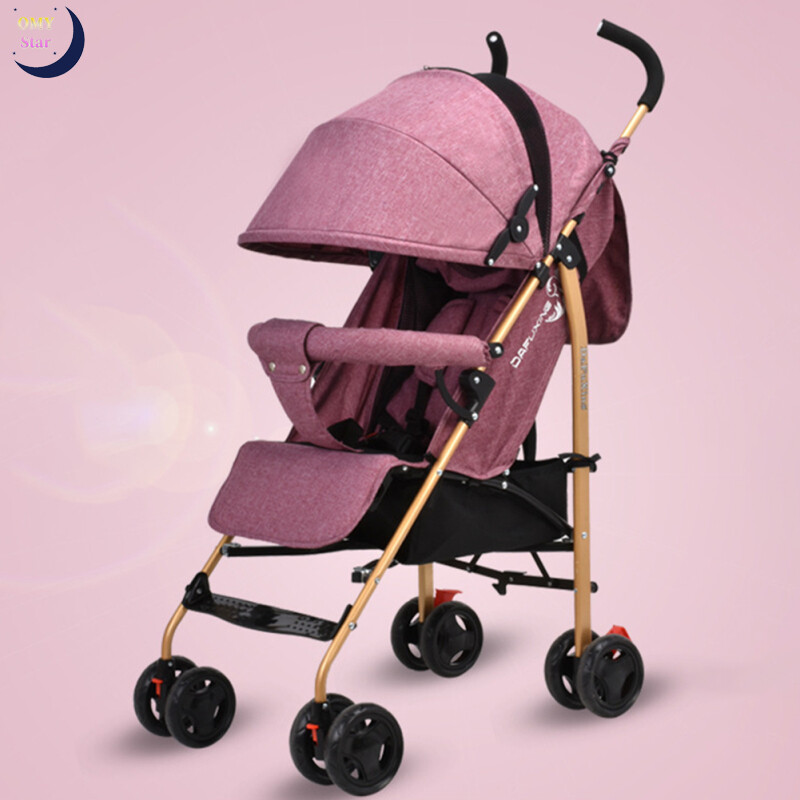 Baby Stroller Four-wheel Foldable Lightweight Baby Carriage With Front Wheel Shock Absorber Adjustable Strap ราคา 6,229 บาท*ส่งฟรี
