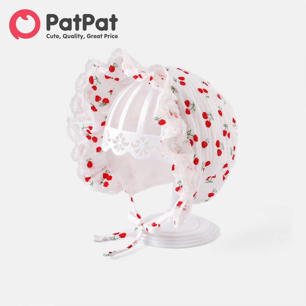 PatPat Baby Cherry Print Bonnet Hat