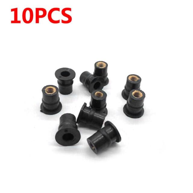 10/20/50/100 pcs M5 cao su wellnut 5mm Metric kính chắn gió xe máy cũng Nut wellnuts Brass Nuts cho kính chắn gió Bộ phận tạo cowls