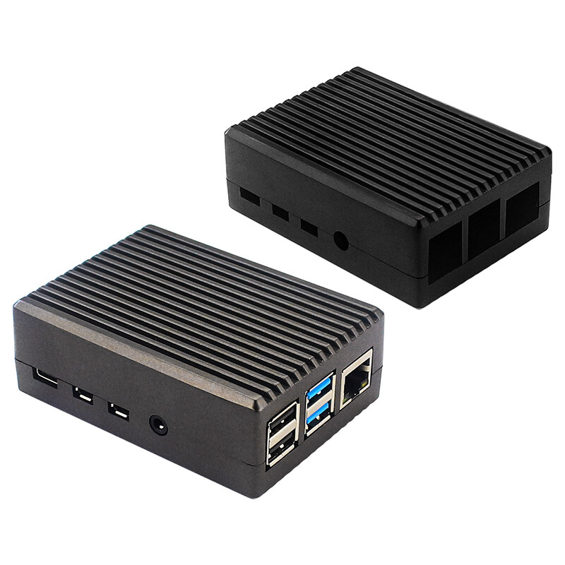 Raspberry Pi 4 mô hình B kiểu Hộp Băng vỏ bọc ổ cứng nhôm vỏ hợp kim màu xám đen cho Raspberry Pi 4B