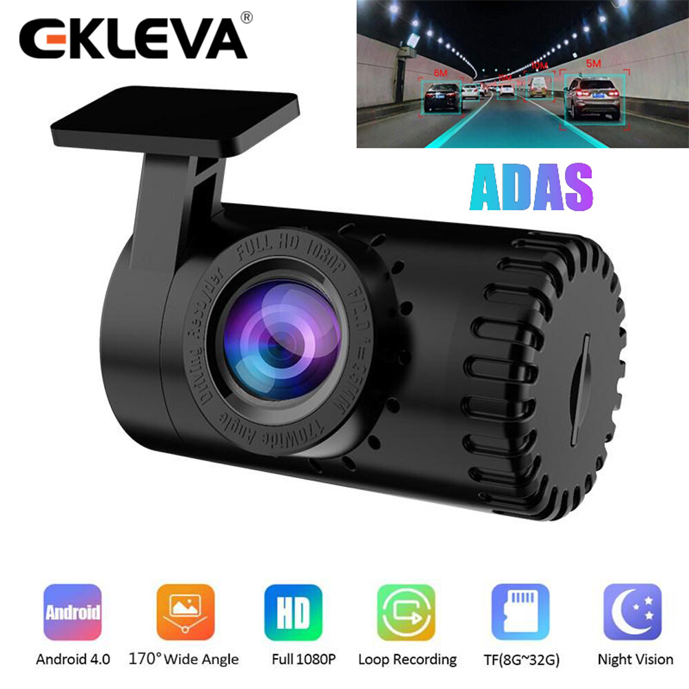 EKLEVA USB Dash Cam Car Video Camera Night Vision Dash Cam Video Recorder Support Android Car Player USB Camera 170° Wide Angle Car Dashcam Hidden Auto DVR Register