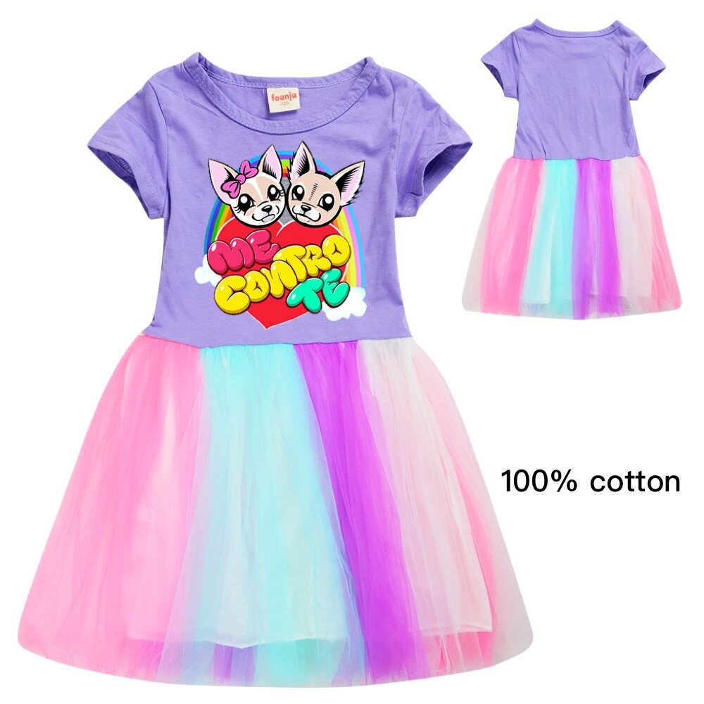 Me Contro Te Baby Girls Gauze A-Line Princess Dress Cotton Summer Short-sleeved Dress CH658 Summer Fashion Cute Tunic Party Birthday Dresses - 3