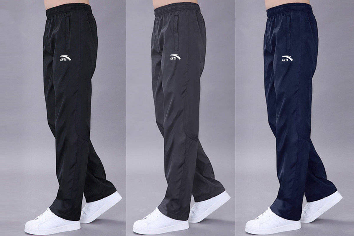 Quick-drying breathable thin section men's pants monolayer polyester slacks loose sliding surface through the screen work trousers
