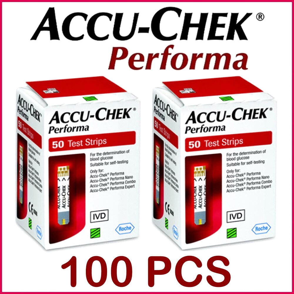 Accu Chek Performa 100 pcs Roche Diabetic Diabetes Glucose Test Strips ราคา 2,110 บาท*ส่งฟรี