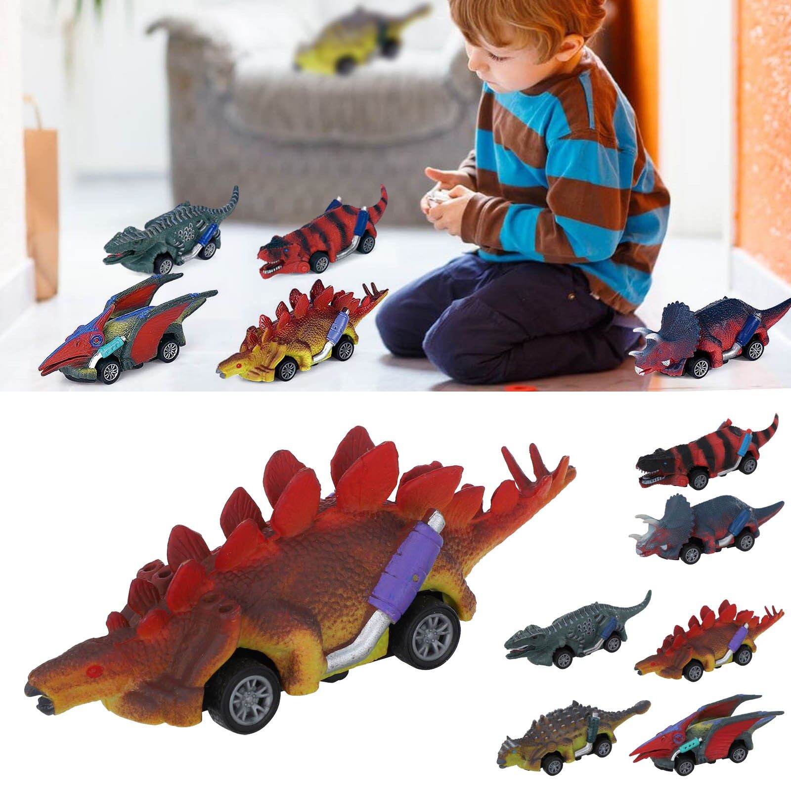 Khủng long đồ chơi xe cho Nam Nữ xe kéo lùi đồ chơi cho trẻ mới biết đi