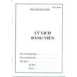 10 quyển lý lịch đảng viên mẫu 1-hsđv