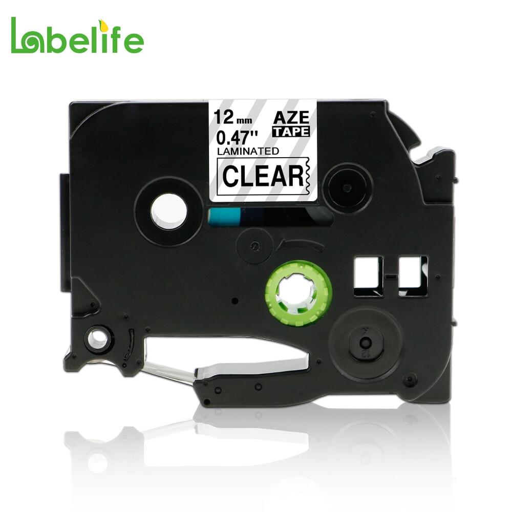Labelife 1pcs  Tze131 Tze-131 Tz-131 Tze131 Compatible For Brother P-touch Printer Label Tape 12mm P Touch Label Maker Pt-d200