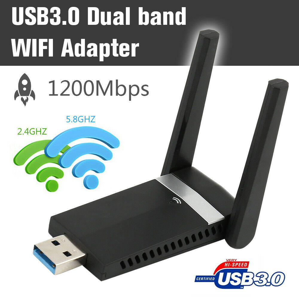 ?COD ใหม่ขายดีฟรี Shipping?New 1200Mbps เครื่องอุปกรณ์เชื่อมต่อกับ WiFi อะแดปเตอร์ไร้สายแบบ USB LAN เครือข่าย Dual Band 2.4 & 5.8GHz