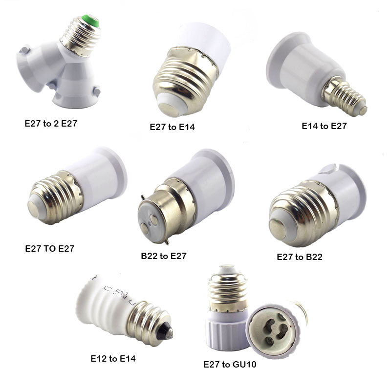 5 cái đui chuyển đổi e27 gu10 g9 b22 e14 e12 đui chuyển đổi đế bóng đèn led đui chuyển đổi đui e27 sang e14 yb22