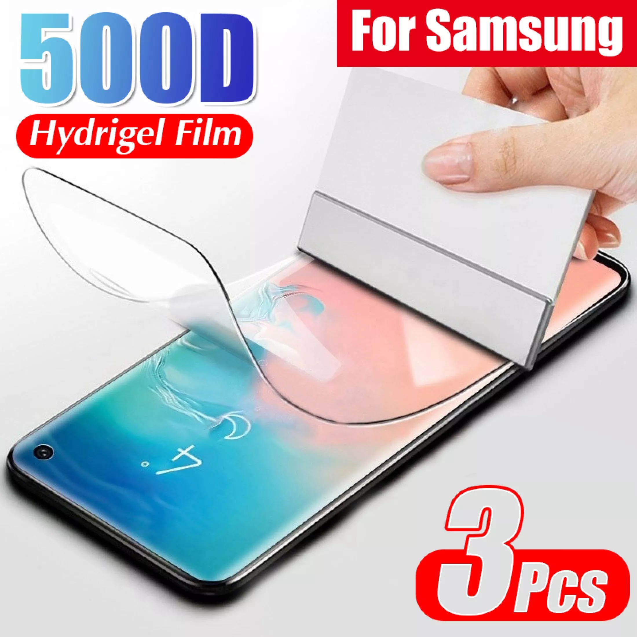 3Pcs Curved Full Cover Hydrogel Film For Samsung Galaxy Note 20 Ultra S20 S21 Ultra A52 A52s M32 4G A72 A32 5G A12 M12 A51 A71 A21s A02 M02 A02s s8 s9 s10 s20 Plus S21+ S20 FE 4G 5G Screen Protector For Samsung Note 10 Lite 9 8 S20fe S21fe S22 Ultra 5G