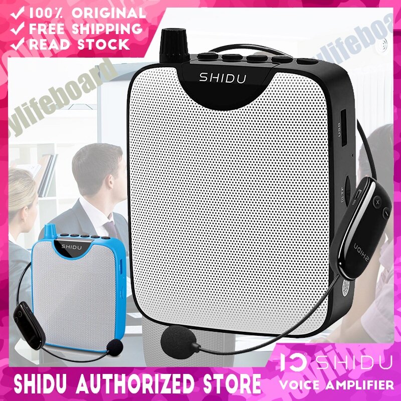 SHIDU เครื่องขยายเสียงไร้สาย UHF M500ของแท้,ลำโพงระบบ PA ขนาดเล็กพกพาชาร์จได้10W พร้อมชุดหูฟังไมโครโฟนไร้สาย UHF สำหรับครูไกด์นำเที่ยวโยคะห้องเรียน ราคา 1,371 บาท*ส่งฟรี