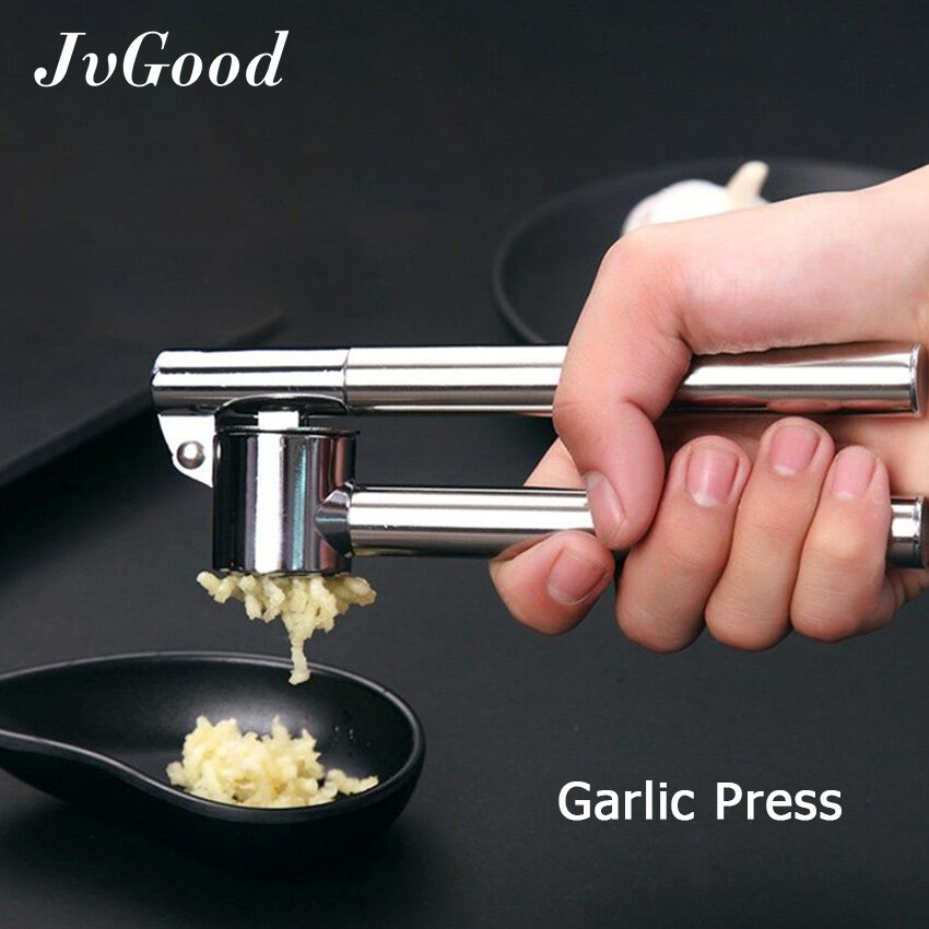 JvGood Garlic Presser Kitchen Garlic Press Garlic Press Crusher Choppers Graters Peelers Slicers Garlic Ginger Crushers Stainless Steel Garlic Crush Kitchen Tools
