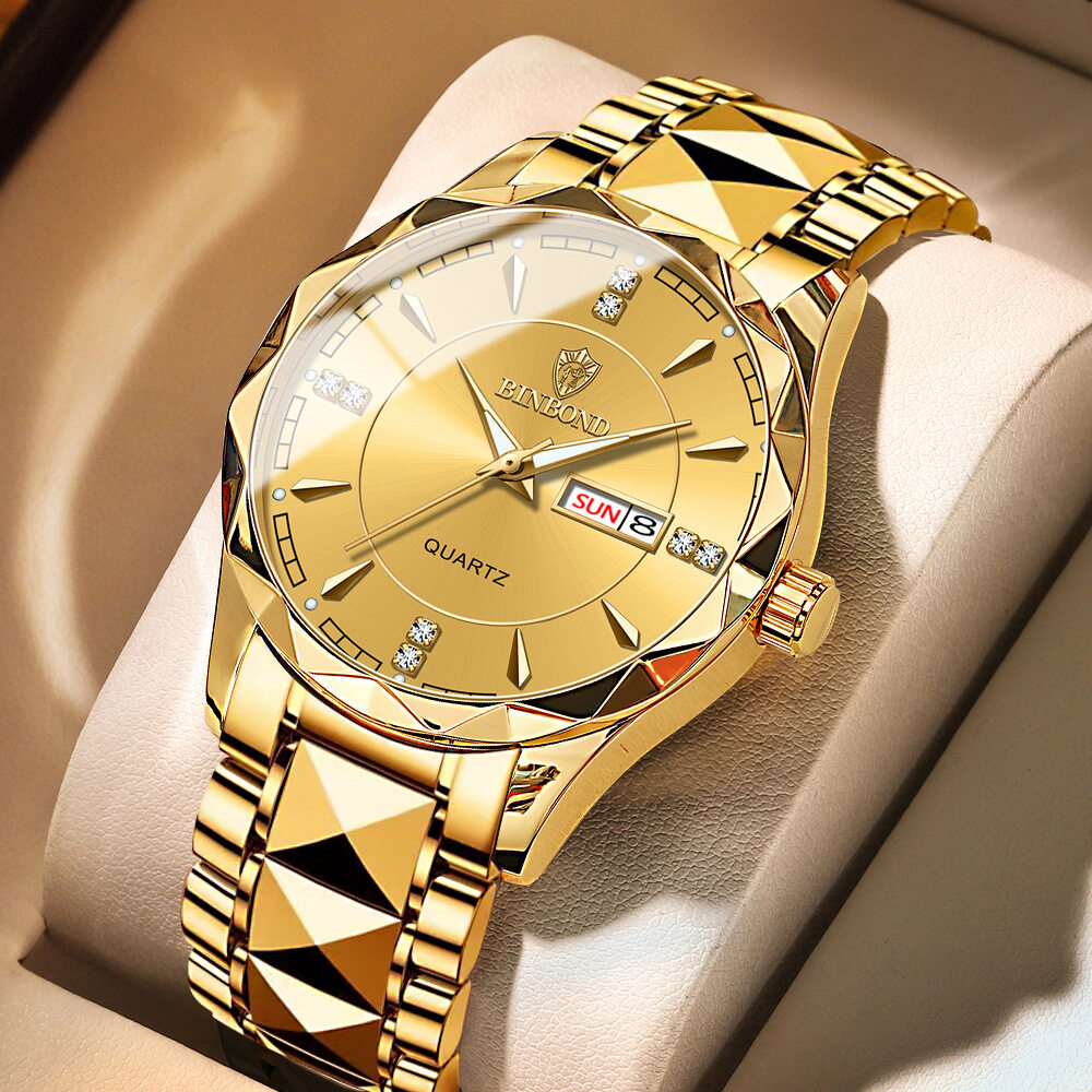 With Free Box BINBOND Men s Watches 2023 Luxury Brand Dual Calendar