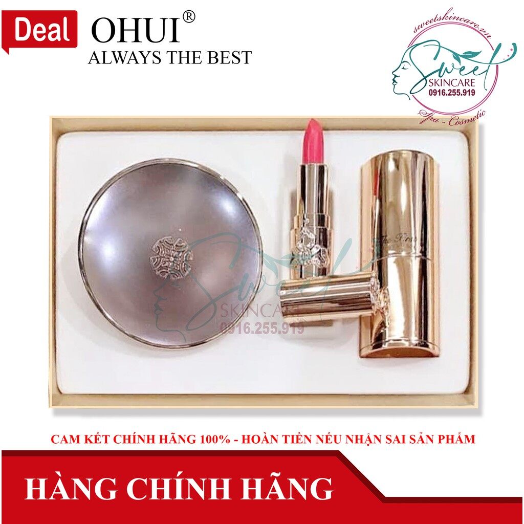 Bộ phấn nước tinh chất vàng Ohui The First Geniture Ampoule Cover Cushion Special Set cushion O hui The First