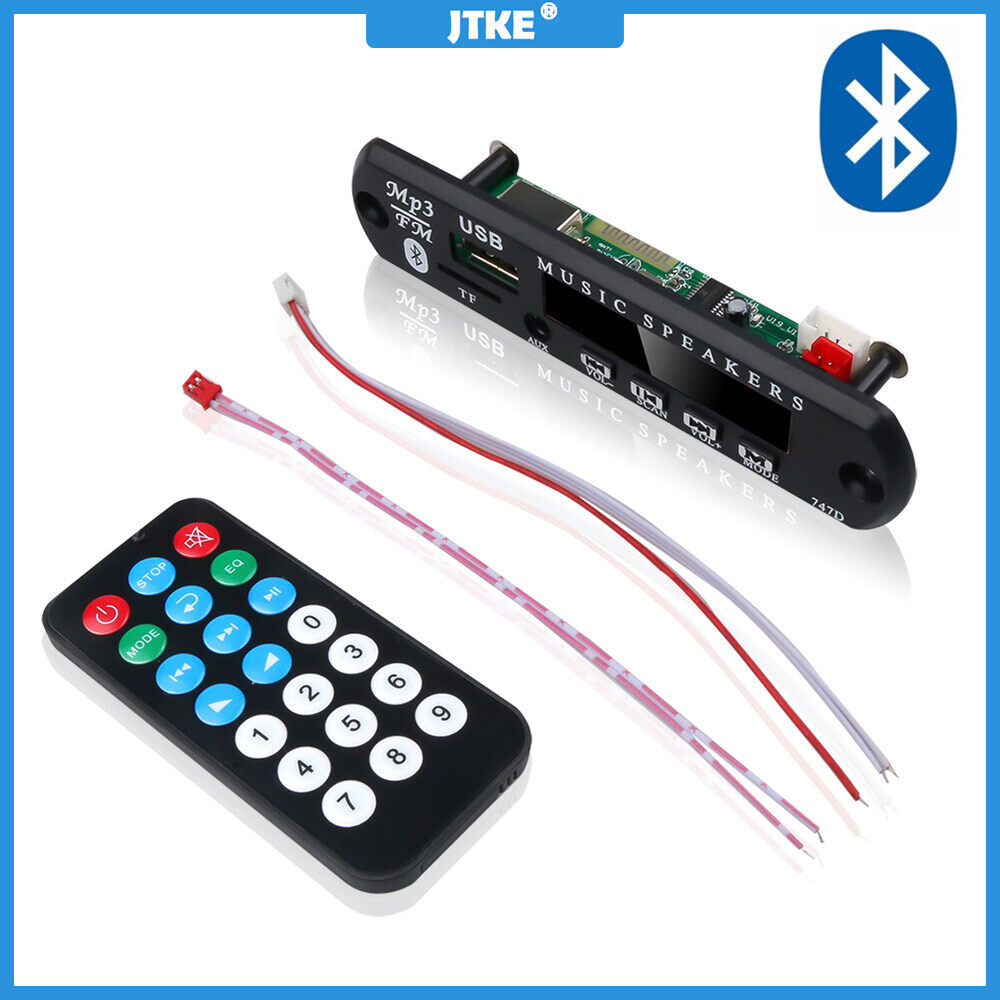 JTKE Không Dây Bluetooth 5V 12V MP3 WMA Bảng Giải Mã Âm Thanh Mô-đun USB TF FM Radio 3.5 MM AUX Âm Thanh Cho Xe Hơi Cho iPhone Android