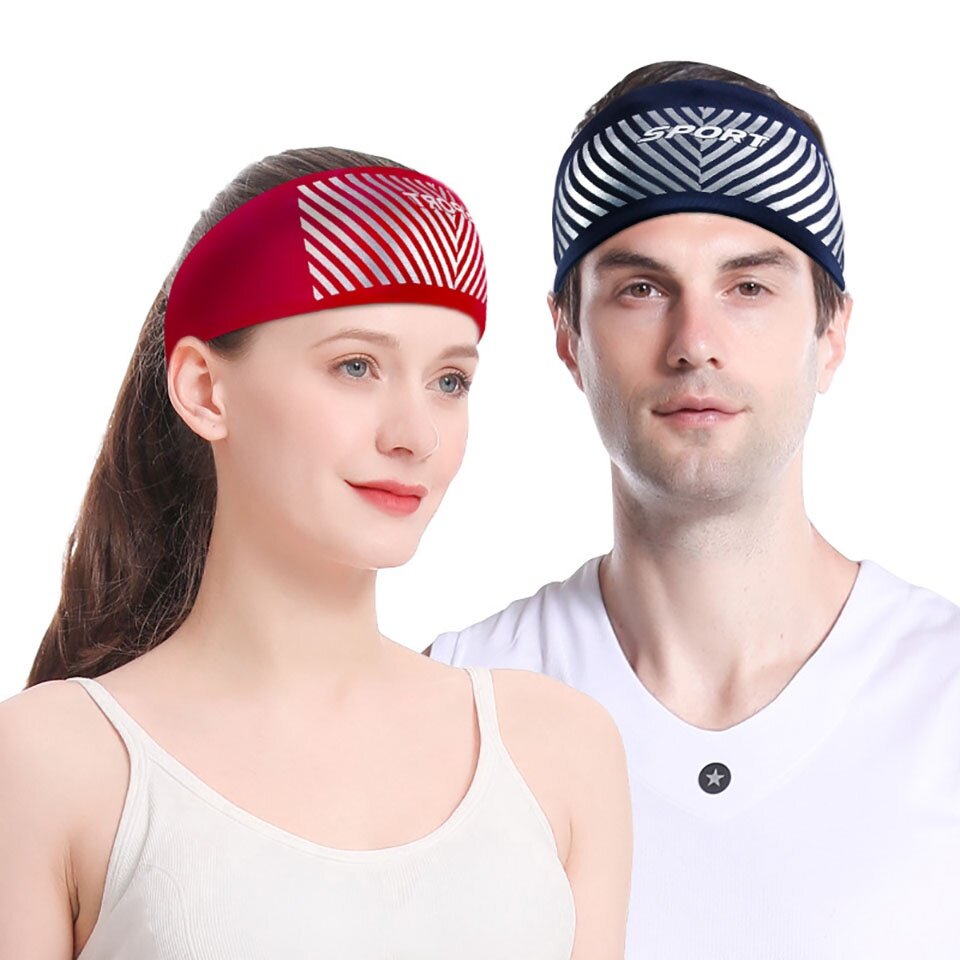 1Pcs Men Sport Headband Running Fitness Sweatband Elastic Cycling Yoga Gym Headscarf Bicycle Tennis Hair Band Head Bandages Women