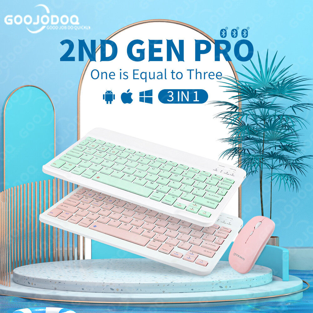 Bộ Bàn Phím Và Chuột Không Dây GOOJODOQ 9.7Inch/7Inch, Thiết Bị Di Động Cho Điện Thoại iPad, Máy Tính Xách Tay, Tương Thích Với Hệ Thống Android/Windows/IOS