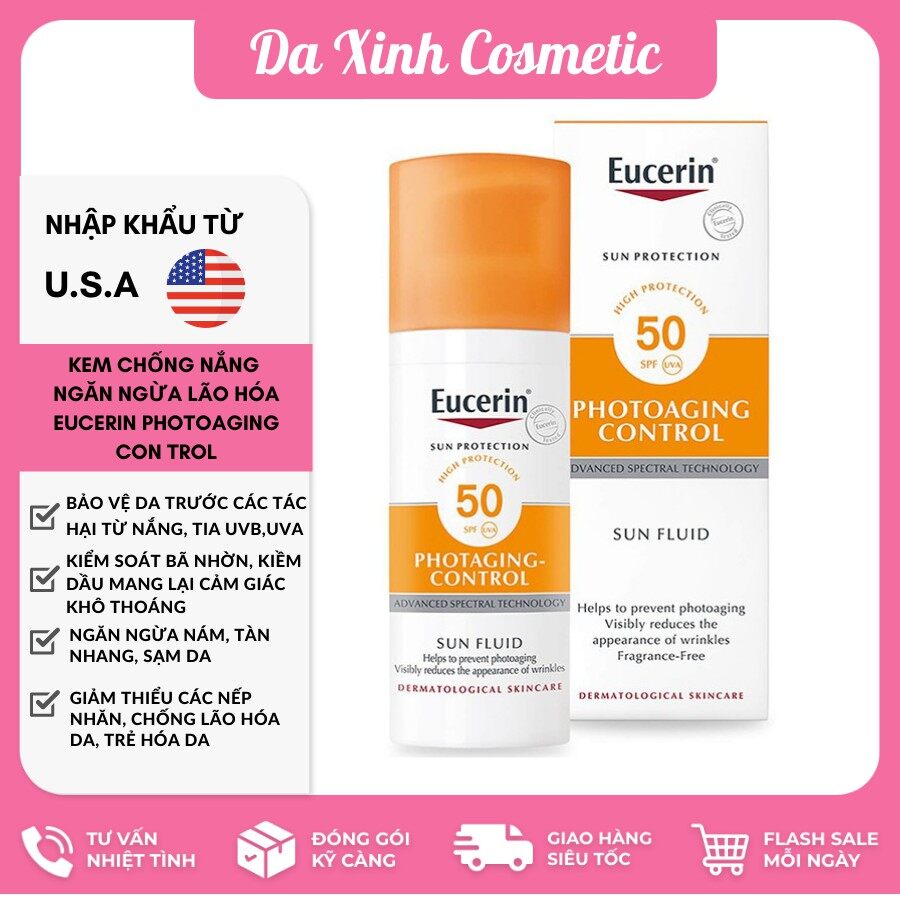 Kem Chống Nắng Ngăn Ngừa Lão Hóa Eucerin Sun Fluid Photoaging Control SPF50+ 50ml