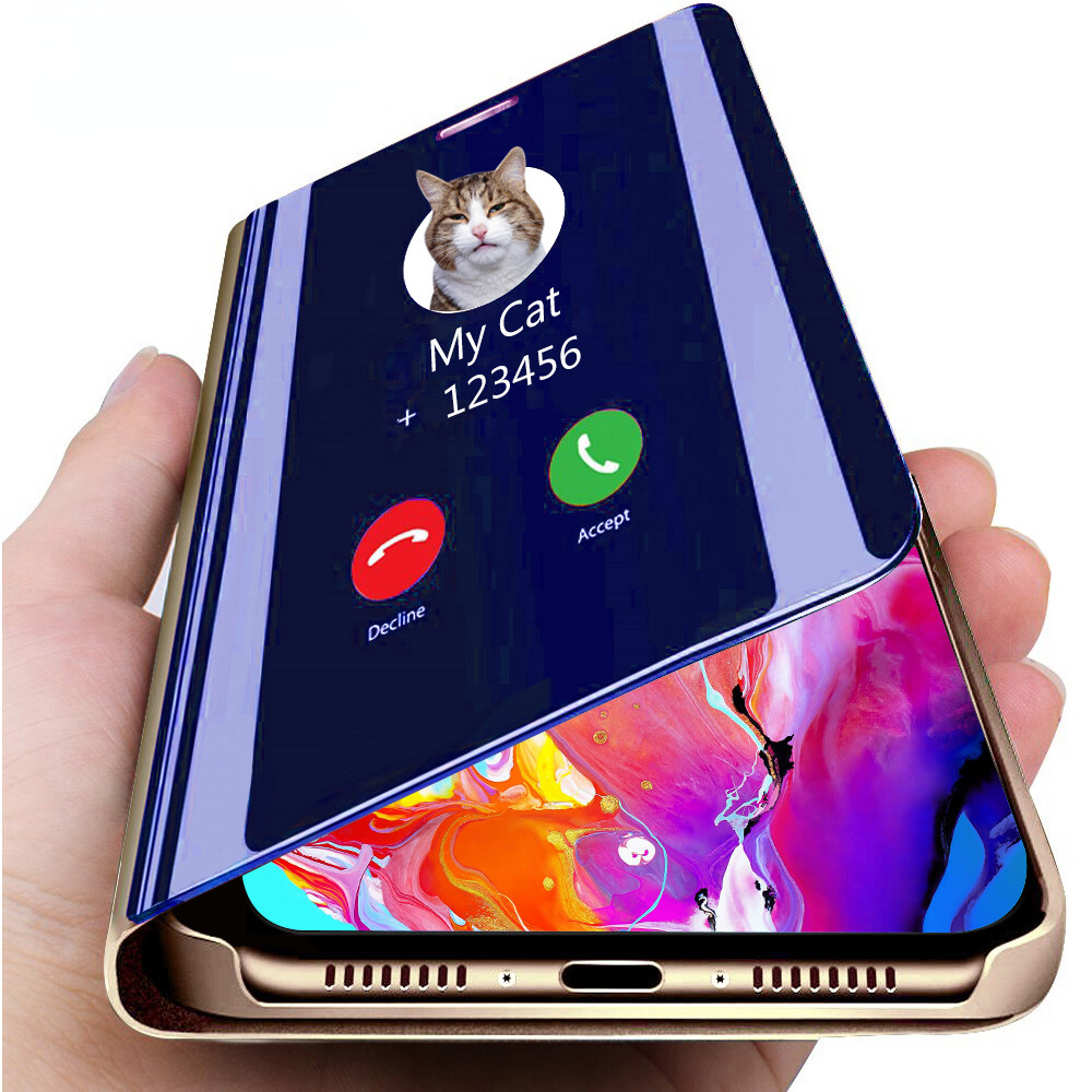 Ốp Điện Thoại Lật Tráng Gương Thông Minh Sang Trọng Cho iPhone 12 13 11 Pro XR XS Max X Ốp Da Đứng Cho iPhone 6 6S 7 8 Plus