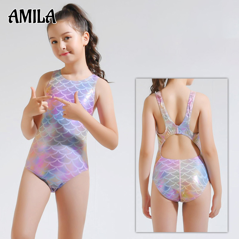 AMILA Girls Mermaid Swimsuit New Super Western-style Children's Magic Swimsuit Little Girl Princess Swimsuit ราคา  212 บาท*ส่งฟรี