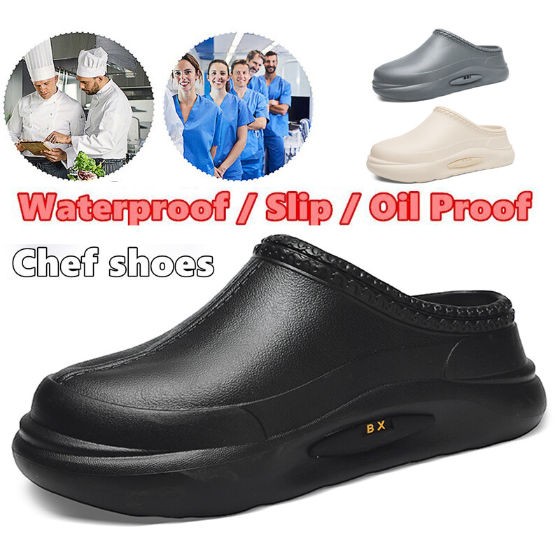 Dép đầu bếp giày làm việc đầu bếp nhà bếp chống trượt chống nước cho nam giày phẫu thuật y tá bác sĩ y tế mềm