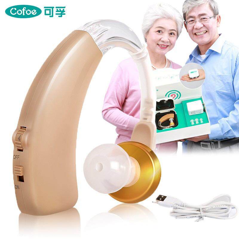 Cofoe USB เครื่องช่วยฟังแบบชาร์จไฟได้สำหรับผู้สูงอายุสวมหูปรับเครื่องช่วยฟัง Amplier (เหมาะสำหรับทั้งหู)