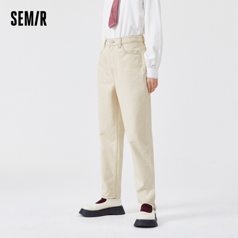 Semir quần jean quần ống đứng cổ điển cho nữ quần dài ống đứng dáng suông cotton phong cách mới mùa xuân 2022