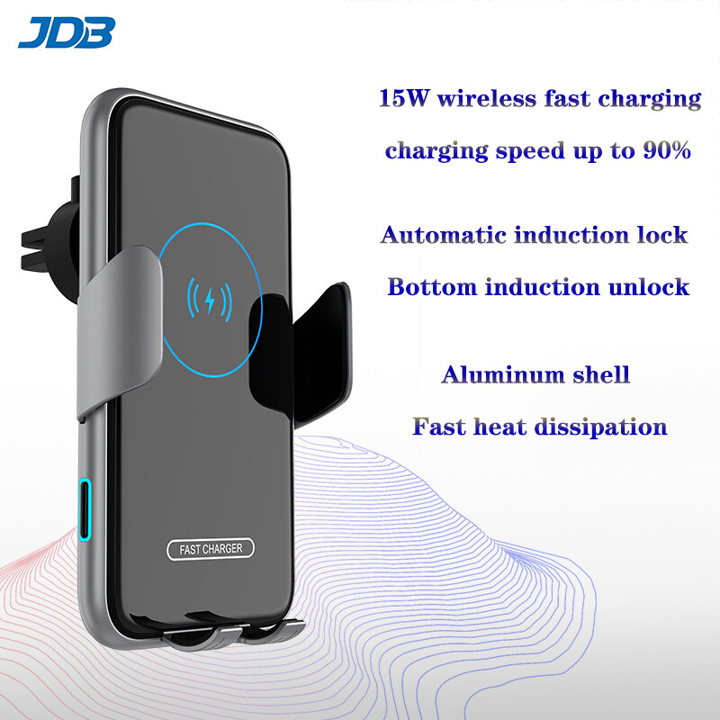 Giá Đỡ Điện Thoại Trên Xe Hơi JDB, 15W Sạc Không Dây, Vent Chủ, Sạc Nhanh Cảm Ứng Tự Động, Giá Đỡ Điện Thoại Hợp Kim Nhôm, Đồ Điện Tử Ô Tô