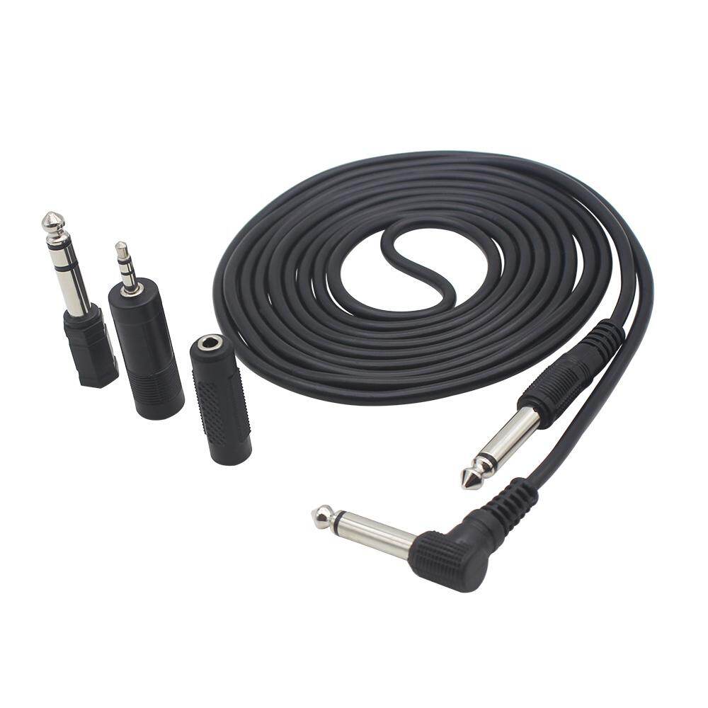 【Big-Sales】 Cáp Âm Thanh Giắc Cắm Bass Guitar 6.35Mm Phích Cắm Thẳng Sang Phải 3 Mét Với 3 Bộ Chuyển Đổi Cho Nhạc Cụ
