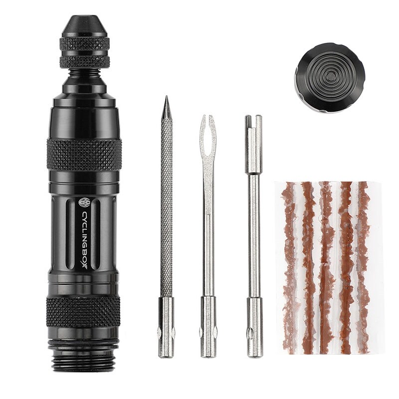 【hot】 15PCS/lot Bike Tire Repair Tools Tubeless Tire Puncture Kit Scooter Bicycle Tire Repair Tool with Strips Outdoor Accessories