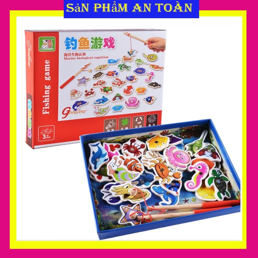 Đồ chơi câu cá bằng gỗ 32 con cho bé