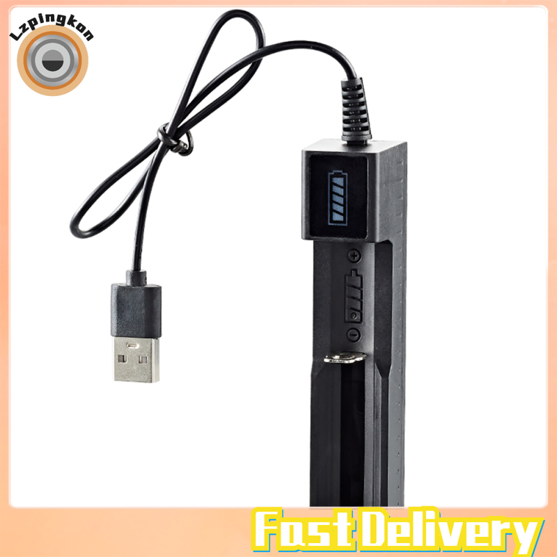 Bộ sạc một khe cắm thông minh usb bộ sạc lithium 18650 quạt nhỏ bộ chuyển đổi sạc pin đèn pin có đèn báo