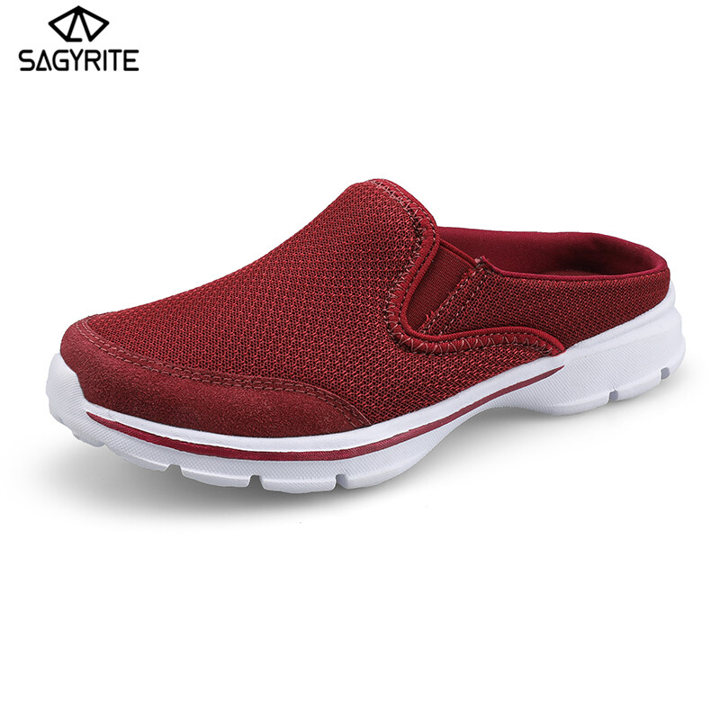 SAGYRITE Sneakers for Women Lightweight Casual Shoes Half Slippers Walking Shoes for Women Plus Size 35-42 ราคา 529 บาท*ส่งฟรี