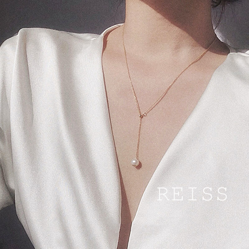 Vòng Cổ Mặt Dây Chuyền Ngọc Trai Điều Chỉnh Được Mạ Vàng 14K, Vòng Cổ Choker Vàng Thời Trang Tinh Tế