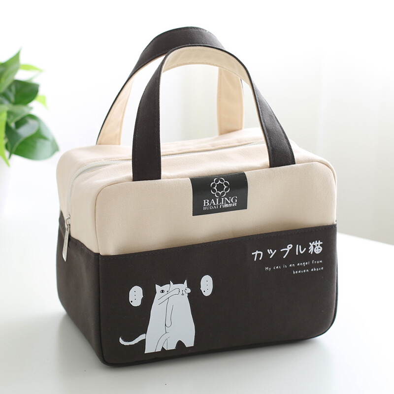 TINYAT Túi Đựng Đồ Ăn Trưa Bento Sành Điệu-Túi Tote Đựng Đồ Ăn Trưa Giữ Nhiệt Có Túi Bền Xử Lý, Thời Trang In Ấn Của Nhật Bản Cho Trẻ Em Thanh Thiếu Niên Mầm Non Cao Sinh Viên Đại Học